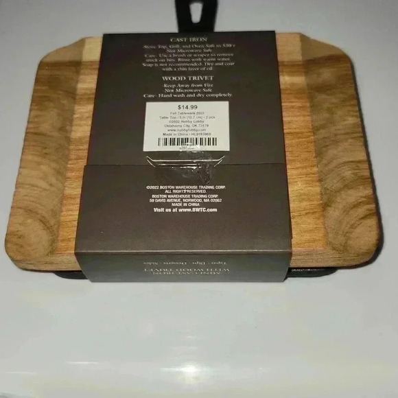 Mini Cast Iron with Wood Trivet-Home and Heart by Boston Warehouse Trading Corp - Picture 7 of 8